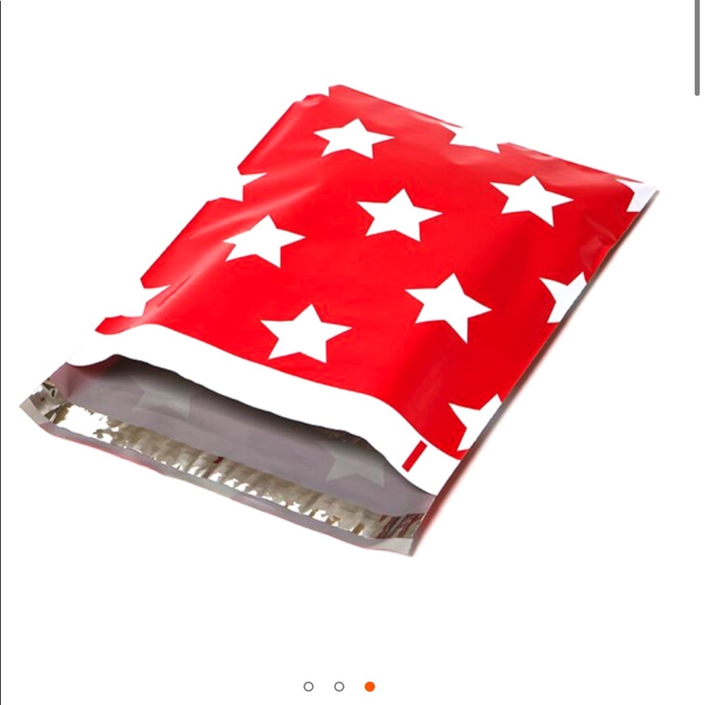 50 10X13 Red and White Star Poly Mailers - Picture 7 of 7